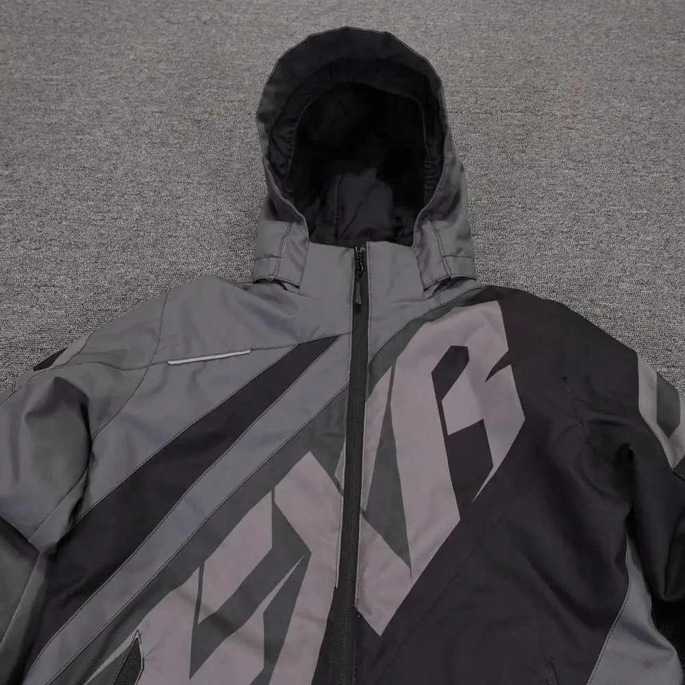 FXR Jacket Kids 8 Black Gray Hooded Insulated F.A.S.T. Child CX Ski Snow